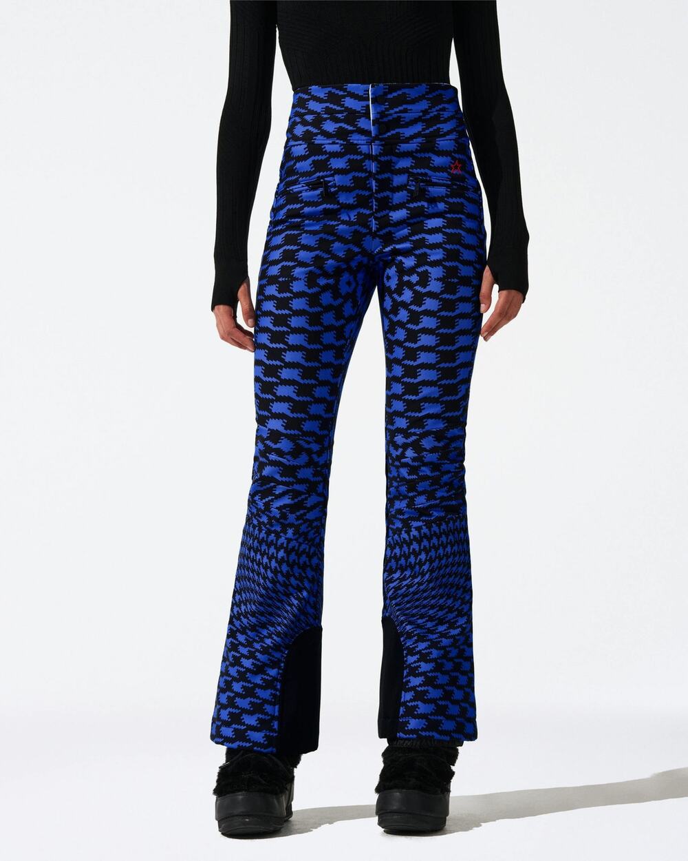Perfect Moment Aurora Flare Ski Pants High Waist Twisted Houndstooth Preppy M